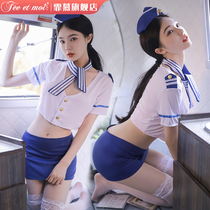 Adorable lingerie stewardess passion uniform suit pajamas temptation teasing sexy transparent flirting clothes