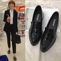 Small leather shoes womens summer thin thick heel black versatile soft primer leather 2021 new British style leather womens shoes