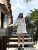 Monday EEONE English student comfort shirt pleated dress one - piece design