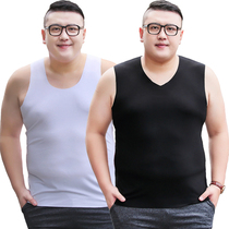 Fat Plus Ice Silk seamless vest mens large size modal hurdle fat fat man 300 Jin Tide wide pine summer