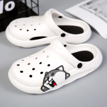 Dongle Shoes Mens Summer Non-slip Wear and wear Driving casual Semi-tug sandals Male lovers Beach Sport Baotou slippers