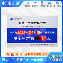 Outdoor accident-free days record construction site construction countdown display electronic billboard monochrome safety warning sign