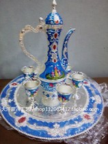 Mongolian wine pot wine glass tray set gift box wedding supplies Inner Mongolia craft gifts six cups 26cm high