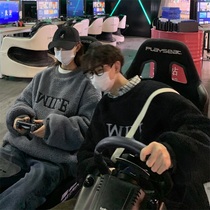 Polar velvet mens winter Tide brand plus velvet thickened lamb coat autumn and winter ins loose couple clothes