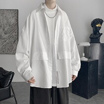 Japanese shirt men long sleeve autumn design sense niche shirt Hong Kong style handsome coat spring and autumn ins trend shirt