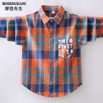 Boy Shirt Jacket Spring Autumn Children 2022 New Children Clothing Boy Pure Cotton Plaid Shirt Foreign Air Children Spring Clothing