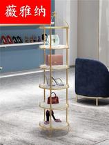 Shoe store clothing display stand golden window bird cage multi-layer floor storage cabinet selling bag shelf