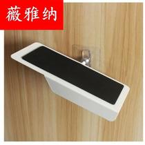 Punched installation womens shoes White hanging wall mens shoes glass shoe rack economical upper wall shoe support without trace display paste