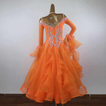 National standard dance competition skirt design sense waltz performance costume modern dance costume big swing plus diamond square dance competition skirt