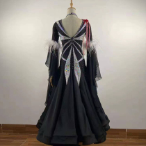 National standard dance competition dress waltz performance dress ostrich hair big swing dress modern dance one dress performance dress