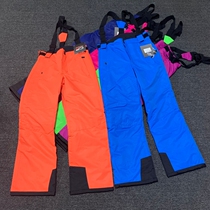 Ski pants mens and womens thick waterproof breathable couple warm cotton wear-resistant winter single double board strap snow pants