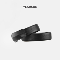 Yercon Genuine Leather Automatic Buckle Cow Leather Business Casual Pants Belt Youth Mens Mens Job Belts Young Men