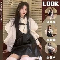 Early Spring Big Code Womens Dress 2022 New Advanced Sensation Fat Mm Conspicuy Wearing a Two-set Suit Braces and Dress Subs Summer