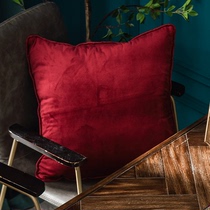 Pillow square pillowcase simple modern velvet luxury American gold pink dark green dark blue wine red pillow