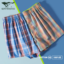 Seven Wolves Men Sleep Pants Mens Summer Pure Cotton Shorts Home Big Pants Underpants Summer Slim Fit Sleeping Pants Head Home Pants