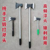 Large axe cleaver Large size full steel chopped tree hand forged and beaten with axe plus long handle Iron Handle Harvested Axe Chopping and Chopping Wood