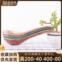 Yuquan new Korean hand - drawn handdrawn pot spoon of retro creative personality spoon long - handle broth spoon