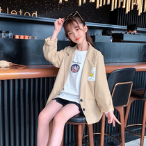 Girls Suit Jacket Childrens Autumn Long Sleeve Suit Academy Style Casual Top Children Net Red Clothes Trend