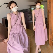 Pregnancy Woman Dress Summer Dress New Long Dress Fashion Temperament Superior Sleeveless Vest Skirt Display Slim Summer Foreign Air Dress