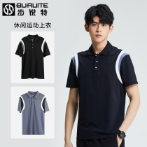 polo shirt male speed dry and breathable turtlenecks handsome black sports t-shirt male short sleeve spring summer fitness loose casual