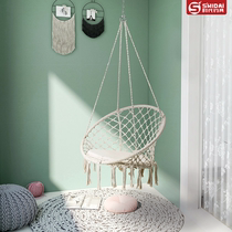 ins Wind Net red hanging chair home balcony Vine nest basket bedroom dormitory swing girl lazy rocking basket chair