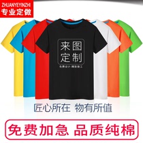 Custom t-shirt short sleeve pure cotton printed logo custom overalls summer clothes class clothes advertising cultural shirt round neck overalls