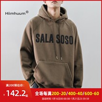Autumn and winter Tide brand lovers lazy hooded plus velvet thick clothes men loose versatile pullover trend coat men
