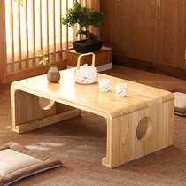 Solid Wood tatami tea table Japanese floating window table small coffee table Kang table Chinese school table balcony low table Go table platform