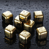 Stainless Steel Golden Ice Cube 304 Metal Whisky Ice Grain Golden Ice Wine Stone Golden Ice Grain
