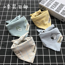 Baby Saliva Towel Baby Double Layer Pure Cotton Triangular Towels Newborn Headscarf Children Double Press Button Surround Mouth Water Suction Autumn Winter