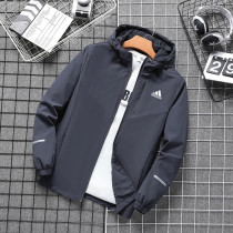 Brand Spring and Autumn New cardigan jacket mens casual jacket stretch breathable hooded top size sports trench coat