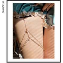 SC sexy vacation casual thigh chain pearl metal thin chain leg hoop minimalist summer hot girls leg chain