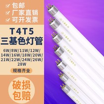 T4 tube mirror front light fluorescent tube long strip household bath Old three primary color T5 thin fluorescent tube small 12