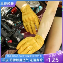 Autumn Winter Motorcycle Gloves All Fingers Genuine Leather Touch Screen Waterproof Warm Carbon Fiber Locomotive Rider equipped breathable men and women