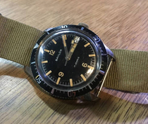 1960s black water ghost antique manual mechanical watch ointment surface mechanical watch has been maintained