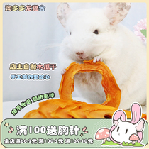 The owner made a small pet ChinChin rabbit guinea pig papaya dried papaya slices of hair to prevent hairball disease