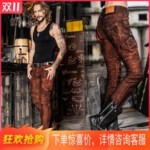 uglybros Riding Pants Vintage Fashion Personality Motorcycle Pants Tide Four Seasons Motorcycle Rider Anti-Fall Jeans Men