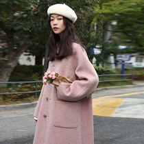 Pregnant women woolen coat autumn dress thickened pregnancy Korean version of pregnant women cardigan woolen coat large size double-sided jacket