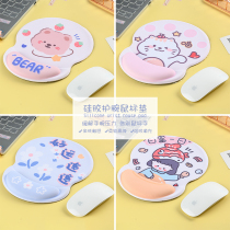 Cute wrist guard silicone mouse pad small girl thick laptop table pad e-sports keyboard hand holder female ins Wind creative cartoon wrist soft pad stereo 3d silicone wrist pad pad