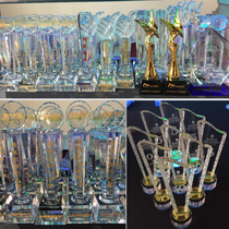 Crystal Trophy Custom Medal Five-pointed Star Thumb Competition Award School Enterprise Staff Company Annual Meeting Creativity