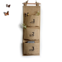 Creative Storage Hanging Bag Cotton Linen Collection Bag Wall Hanging Wall-mounted Bag Mobile Phone Hanging Bag Home Door Rear Dormitory God