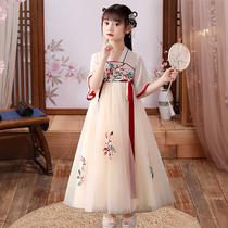 Girls Hanfu summer dress 2021 new Chinese style Tang dress super fairy elegant skirt childrens summer costume dress