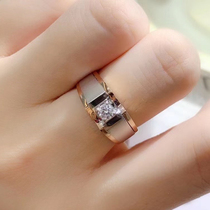 Fusheng fashion atmosphere mens diamond ring round diamond mens wedding diamond ring 18K gold mens diamond ring