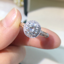 Fu Sheng Sheng round group set diamond female ring four claw fashion wedding diamond ring Rose 18K gold wedding ring female custom