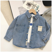 Child Denim Shirt Man 2022 New Boy Long Sleeve Shirt Spring Autumn Ocean Jacket Male Baby Blouse Boy Clothing