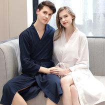 Hotel bathrobe five-star mens yukata cotton towel nightgown long couple cotton absorbent quick drying winter