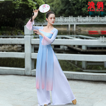 Wave Qiao classical dance body rhyme gauze clothes 2021 new modern dance autumn practice Chinese dance clothes female elegant fairy Air