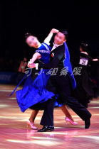 The new Moden suit plays out the performance dress standard race dress national standard dance competition dress shirt dress gold velvet blue