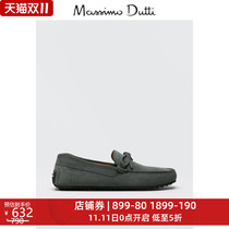 Massimo Dutti mens shoes blue suede leather loafers 12307850016