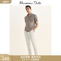 New special Massimo Dutti mens mall with linen short sleeve mens casual POLO shirt 00742279829